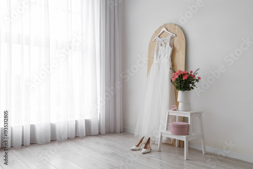 Interior of light room with...