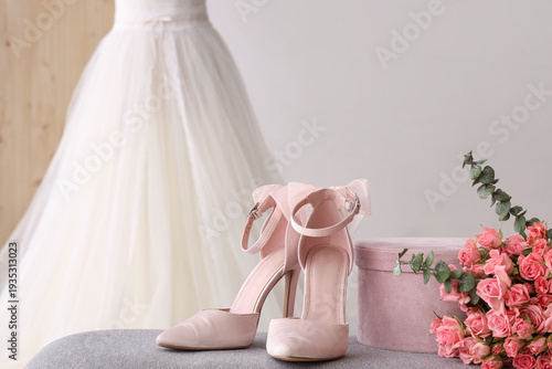 High heels with box and ros...