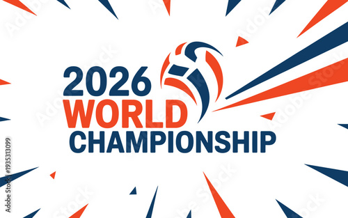 2026 world championship football logo, dynamic soccer tournament badge featuring football symbol stars and bold championship style for global sports event graphics.