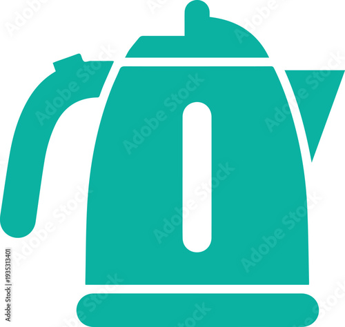 Modern electric kettle in teal color for kitchen use