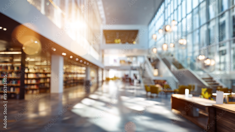 custom made wallpaper toronto digitalContemporary open space design in public library with sunlit ambiance.