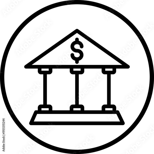 Bank line icon style