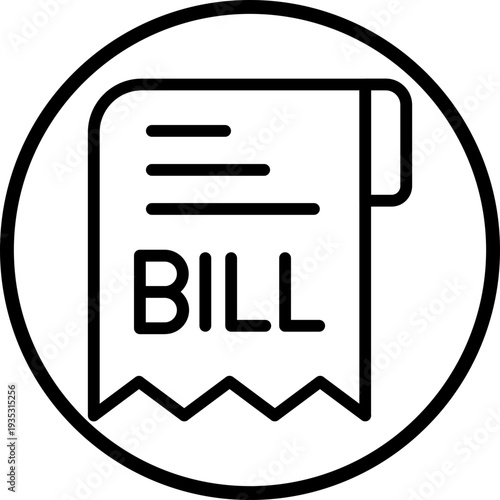 Bill line icon style