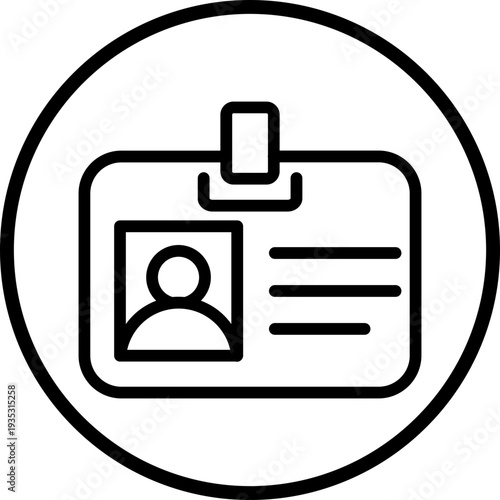 Id Card line icon style