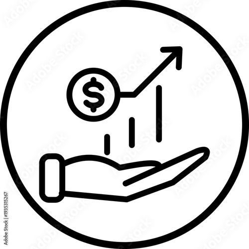 Revenue line icon style