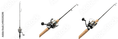 Tableau sur toile Professional Spinning Fishing Rod and Reel Combo, Graphite Carbon Fiber Pole, Cork Handle Grip, Freshwater Saltwater Angling Gear, Outdoor Sports, Isolated On White