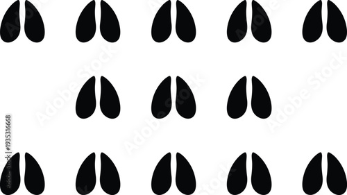 Black teardrop shapes on white background pattern