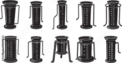Various Black Lanterns in Different Orientations and Styles Illustration