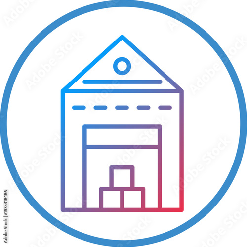 Warehouse Line Icon Style