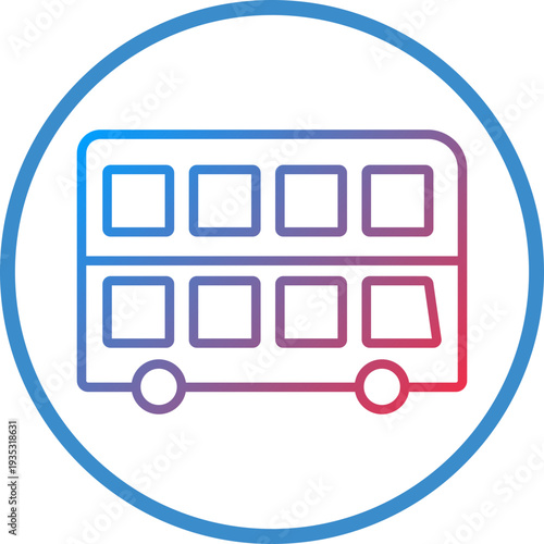 Double Decker Line Icon Style