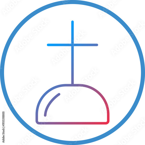 Cemetery Line Icon Style