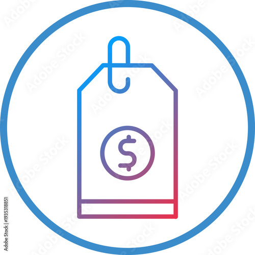 Price Tag Line Icon Style