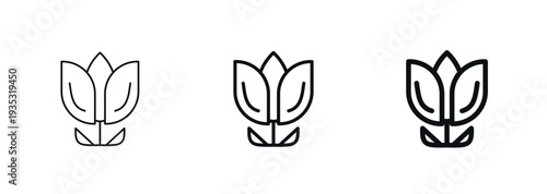 Tulip icon with clean, balanced petals and a simple stem. Elegant botanical symbol. Spring, growth, renewal, and natural beauty theme. For eco brands, floral designs, and modern logos. Vector