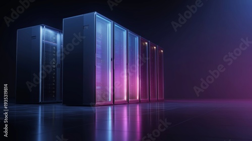 Cloud computing server infrastructure concept for data storage and digital systems