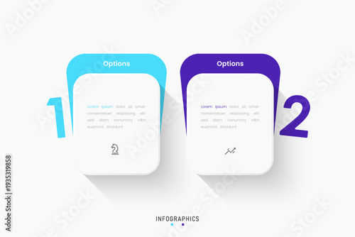 Vector Infographic label design template with icons and 2 options or steps. Can be used for process diagram, presentations, workflow layout, banner, flow chart, info graph.
