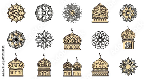 Set of four luxury vintage gold ornamental frames featuring floral vector patterns and antique style borders for elegant invitation greeting card decoration