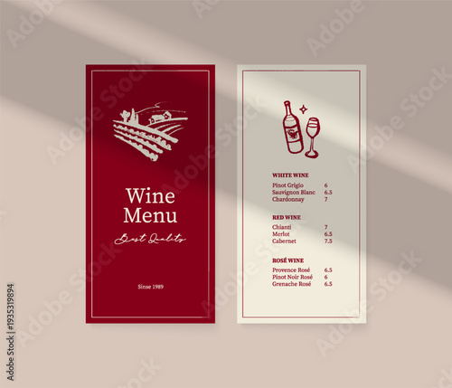 Hand drawn wine list set. Vector sketch line art doodle illustration. Mediterranean beverage menu design