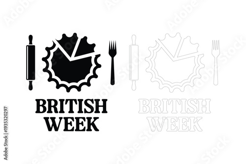 British week logo with rolling pin and utensils