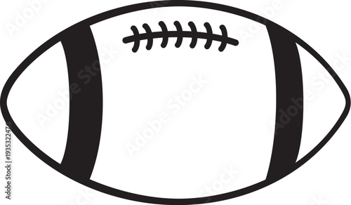 Rugby American Football Ball Icon. Sports Equipment Game.
