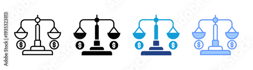 Balance icon set multiple style collection