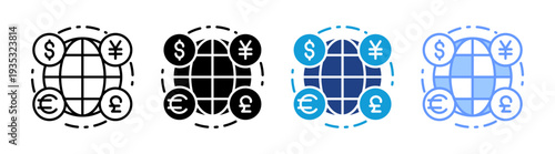 World icon set multiple style collection