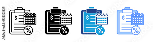 Tax icon set multiple style collection