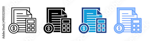 Budget icon set multiple style collection