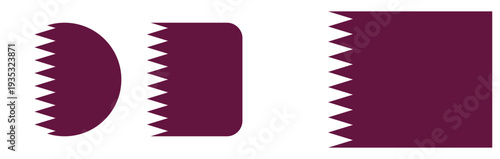 Set of icons depicting the flag of Qatar, made in vector graphics and placed on a transparent background.