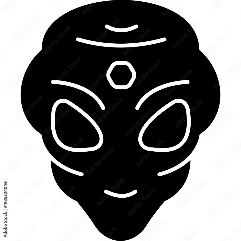 Fototapeta premium Alien Icon – Glyph Extraterrestrial Space Symbol