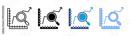 Market Research icon set multiple style collection