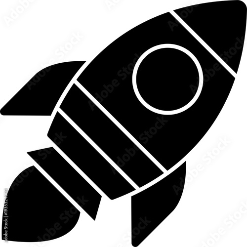 Missile Icon – Glyph Rocket Weapon Symbol