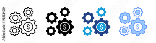 Money Making icon set multiple style collection