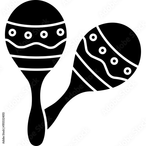 Maracas Icon – Glyph Musical Instrument Symbol