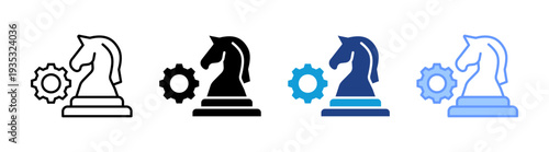 Strategy icon set multiple style collection