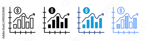 Trade icon set multiple style collection