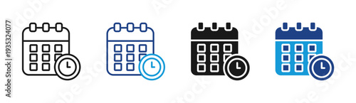 Work Schedule icon set multiple style collection