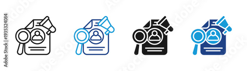 Resume Review icon set multiple style collection
