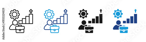 Career Growth icon set multiple style collection