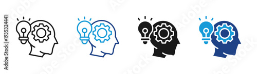 Skill Development icon set multiple style collection