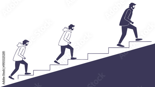 Invisible compounding effort and progress built through quiet daily consistency, a sequence of identical small steps forming a smooth upward curve