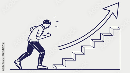 Invisible compounding effort and progress built through quiet daily consistency, a sequence of identical small steps forming a smooth upward curve