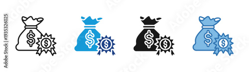 Performance Bonus icon set multiple style collection