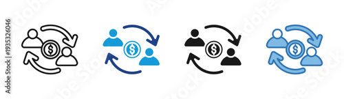 Payroll Process icon set multiple style collection