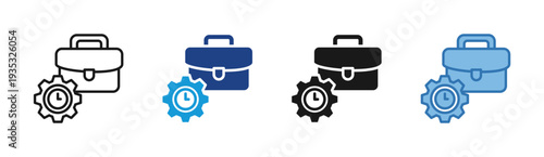 Work Schedule icon set multiple style collection