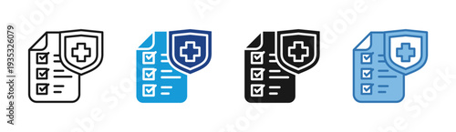 Health Policy icon set multiple style collection