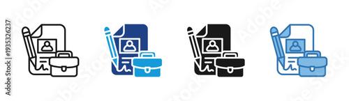 Job Application icon set multiple style collection