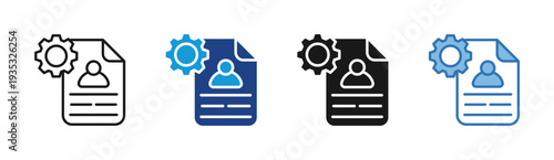 Employee Profile icon set multiple style collection