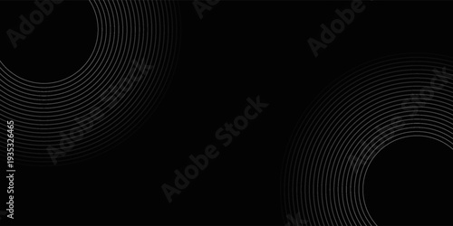 Create a bold look with a centric circle background featuring vector graphics of sound waves.