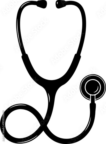 Antique Stethoscope silhouette vector illustration