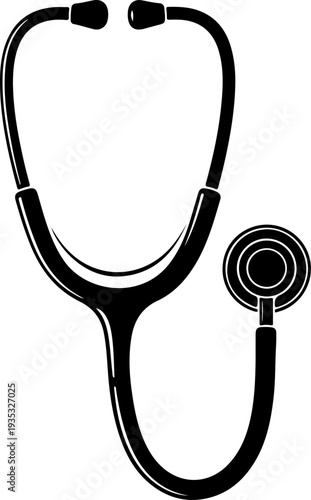 Antique Stethoscope silhouette vector illustration